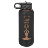 32oz Water Bottle Black with Rose-Gold ION Plated - Laser Engraved Drinkware