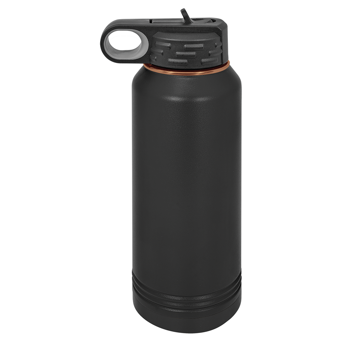 32oz Water Bottle Black with Rose-Gold ION Plated - Laser Engraved Drinkware