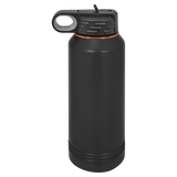 32oz Water Bottle Black with Rose-Gold ION Plated - Laser Engraved Drinkware