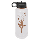 32oz Water Bottle White with Rose-Gold ION Plated - Laser Engraved Drinkware