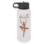 32oz Water Bottle White with Rose-Gold ION Plated - Laser Engraved Drinkware