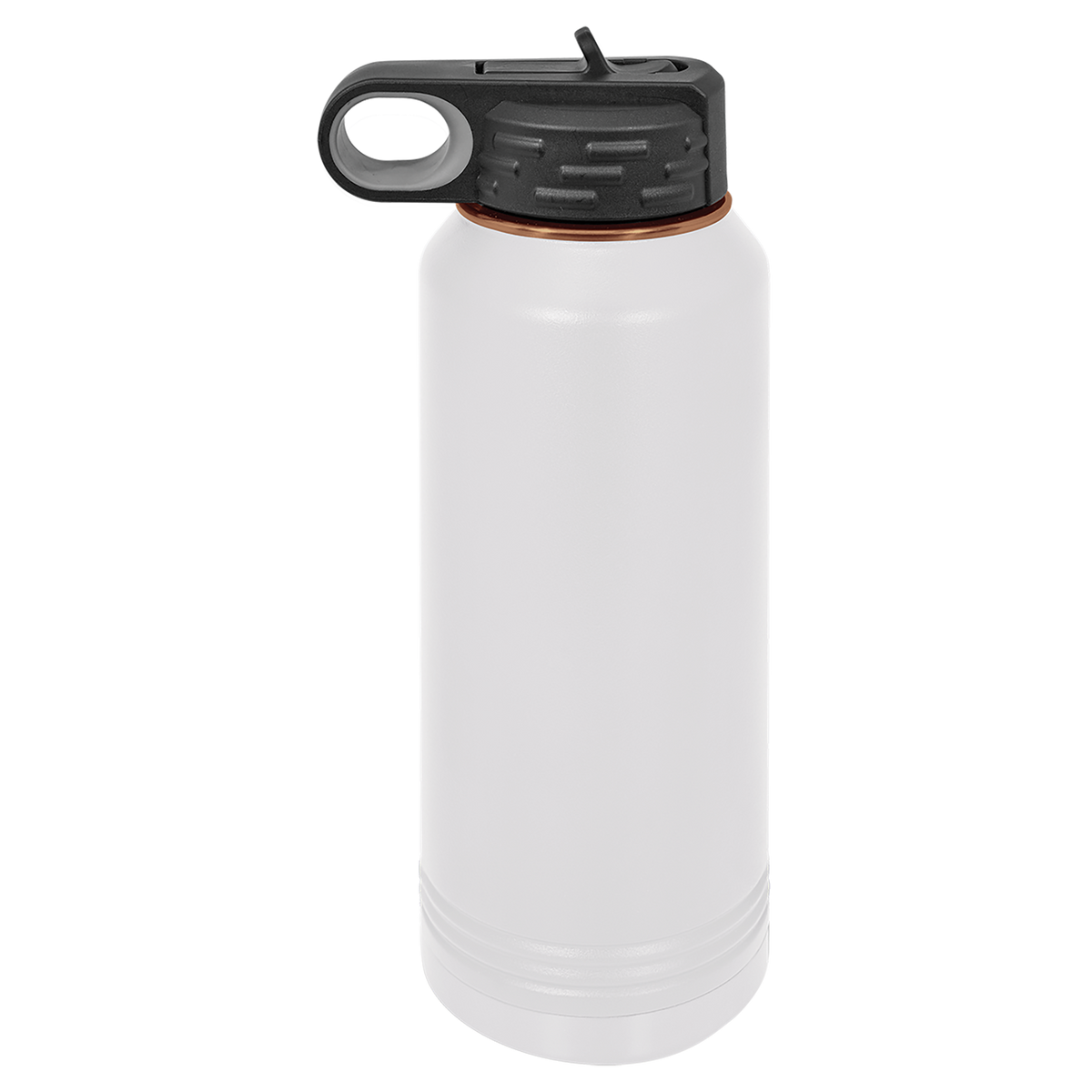 32oz Water Bottle White with Rose-Gold ION Plated - Laser Engraved Drinkware
