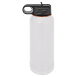 32oz Water Bottle White with Rose-Gold ION Plated - Laser Engraved Drinkware