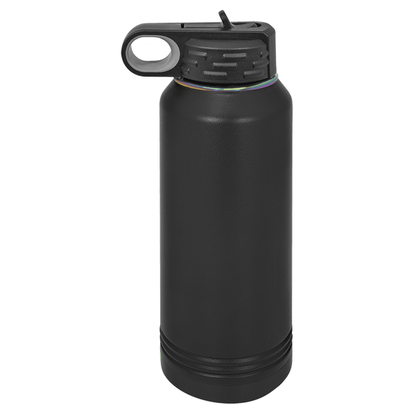32oz Water Bottle Black with Prism ION Plated - Laser Engraved Drinkware