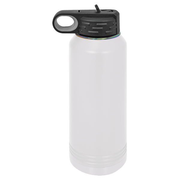 32oz Water Bottle White with Prism ION Plated - Laser Engraved Drinkware