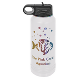 32oz Water Bottle White with Prism ION Plated - Laser Engraved Drinkware