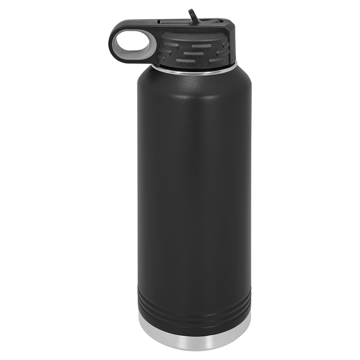 Black with Silver Engraving 40oz Water Bottle - Laser Engraved Drinkware