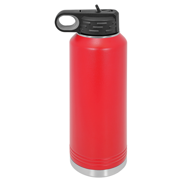 Red with Silver Engraving 40oz Water Bottle - Laser Engraved Drinkware