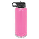 Pink with Silver Engraving 40oz Water Bottle - Laser Engraved Drinkware