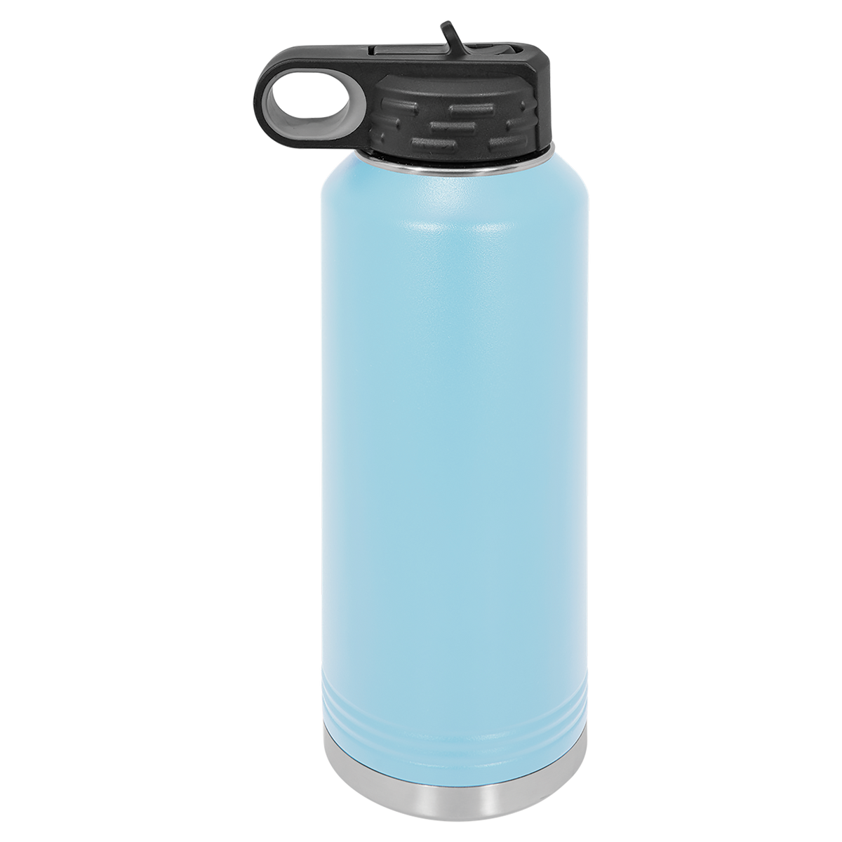 Light Blue with Silver Engraving 40oz Water Bottle - Laser Engraved Drinkware
