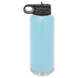 Light Blue with Silver Engraving 40oz Water Bottle - Laser Engraved Drinkware