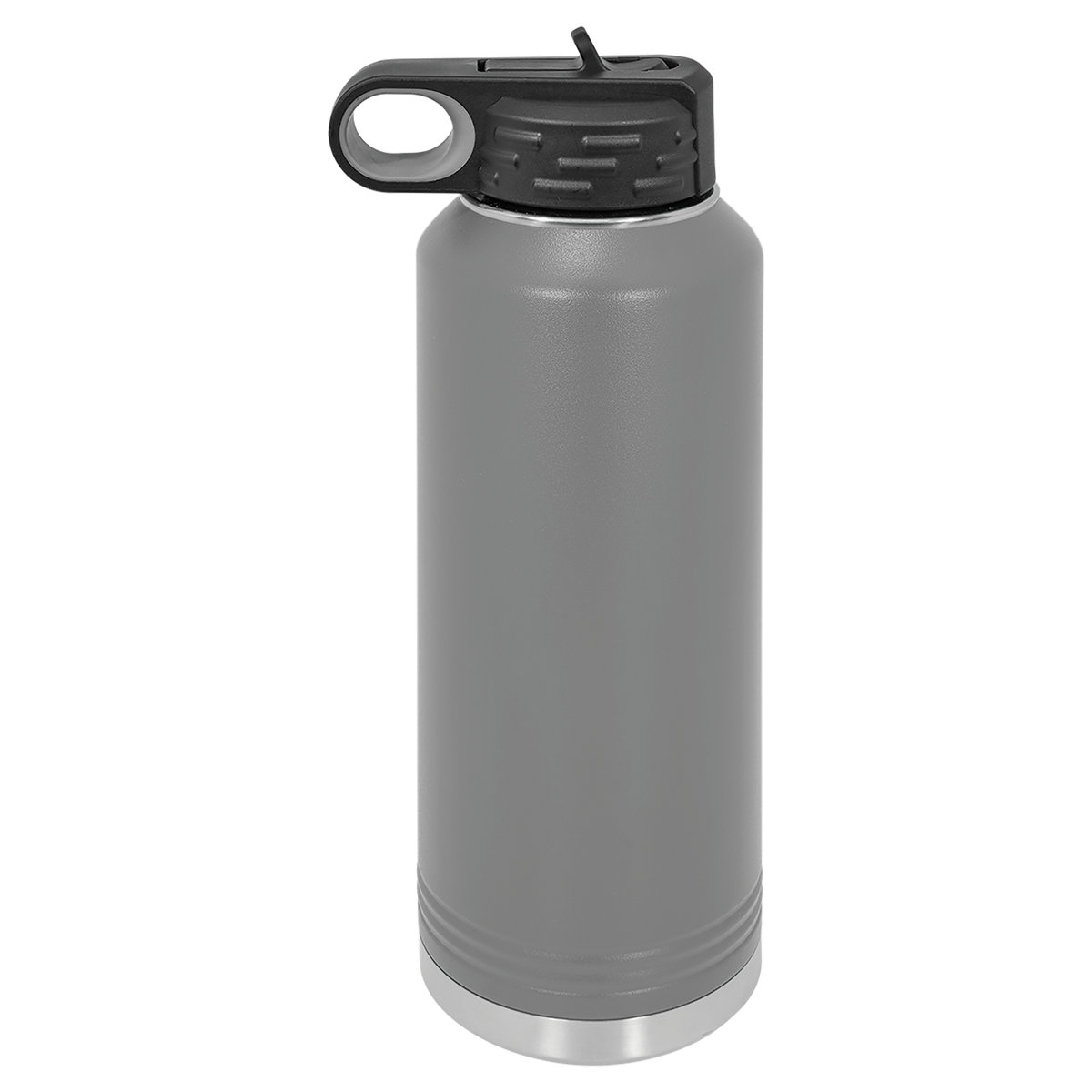Dark Gray with Silver Engraving 40oz Water Bottle - Laser Engraved Drinkware