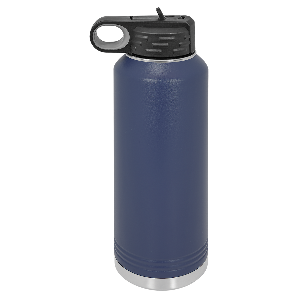 Navy Blue with Silver Engraving 40oz Water Bottle - Laser Engraved Drinkware