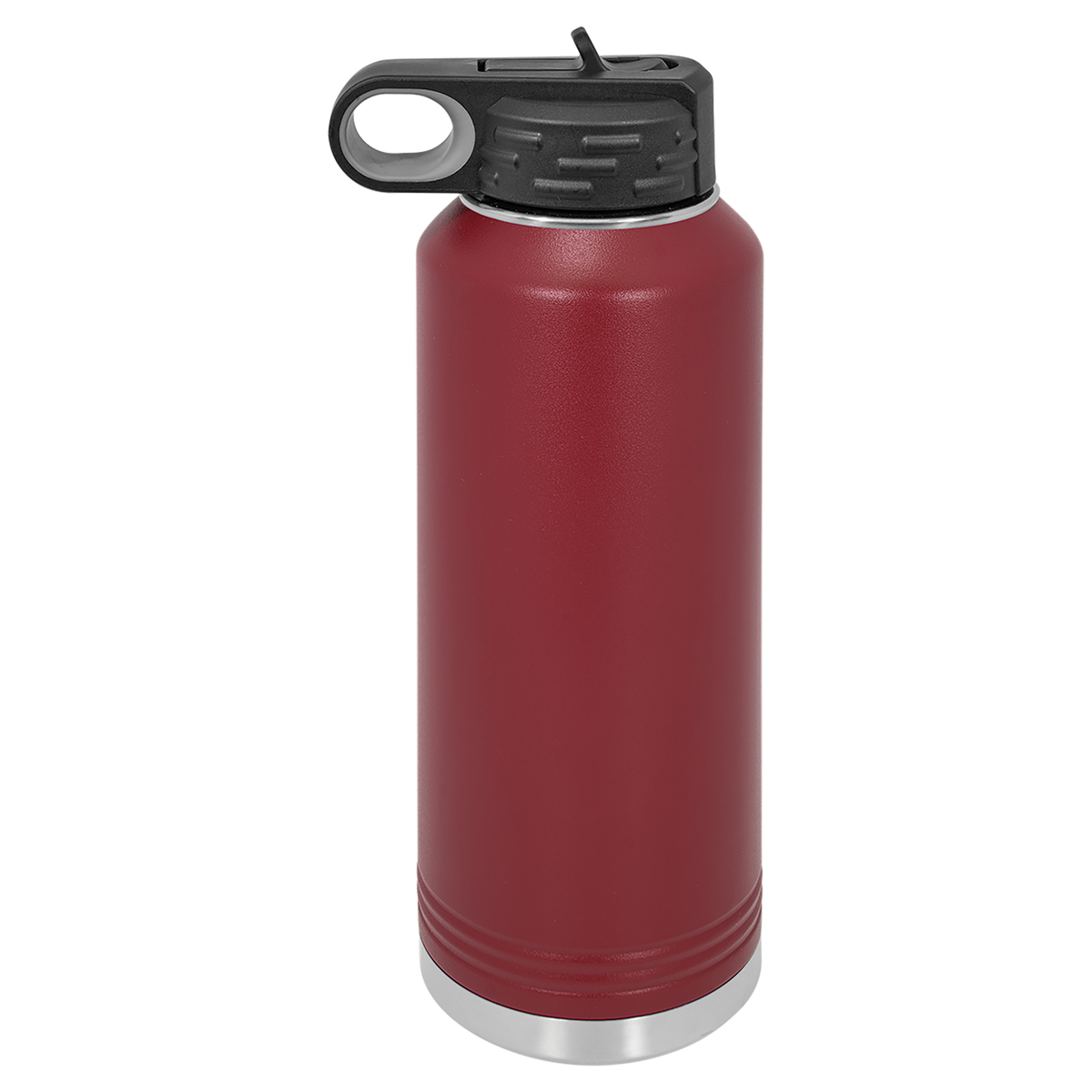 Maroon with Silver Engraving 40oz Water Bottle - Laser Engraved Drinkware