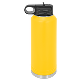 Yellow with Silver Engraving 40oz Water Bottle - Laser Engraved Drinkware