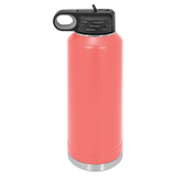 Coral with Silver Engraving 40oz Water Bottle - Laser Engraved Drinkware