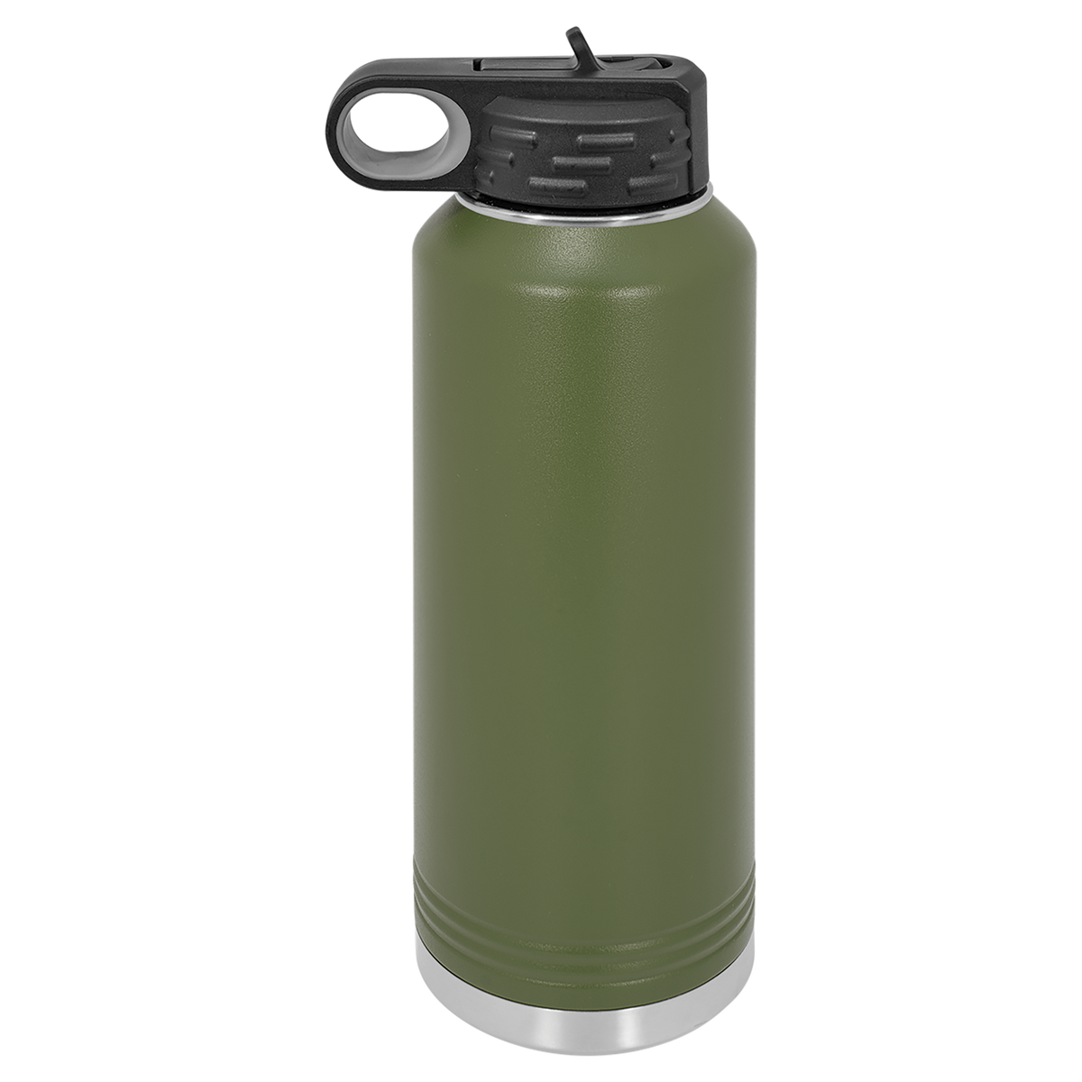 Olive Green with Silver Engraving 40oz Water Bottle - Laser Engraved Drinkware