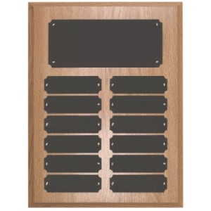 12 Genuine Walnut Completed Perpetual Plaque - Custom Engraved Plaque