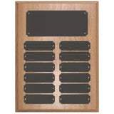 12 Genuine Walnut Completed Perpetual Plaque - Custom Engraved Plaque