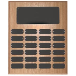 24 Genuine Walnut Completed Perpetual Plaque - Custom Engraved Plaque