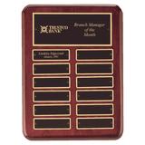 Perpetual Plaque - Rosewood with 12 Brass Plates - Custom Engraved Plaque
