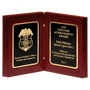 High Gloss Rosewood Finish Book Award with Two LaserFX Plates - Laser Engraved Gift