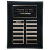 Piano Finish Perpetual Plaque with Header and 12 Perpetual Plates - Custom Engraved Plaque