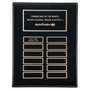 Piano Finish Perpetual Plaque with Header and 12 Perpetual Plates - Custom Engraved Plaque
