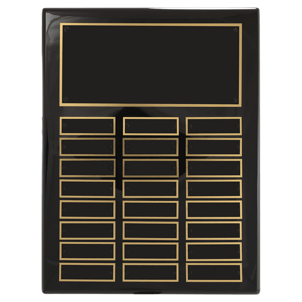 Piano Finish Perpetual Plaque with Header and 24 Perpetual Plates