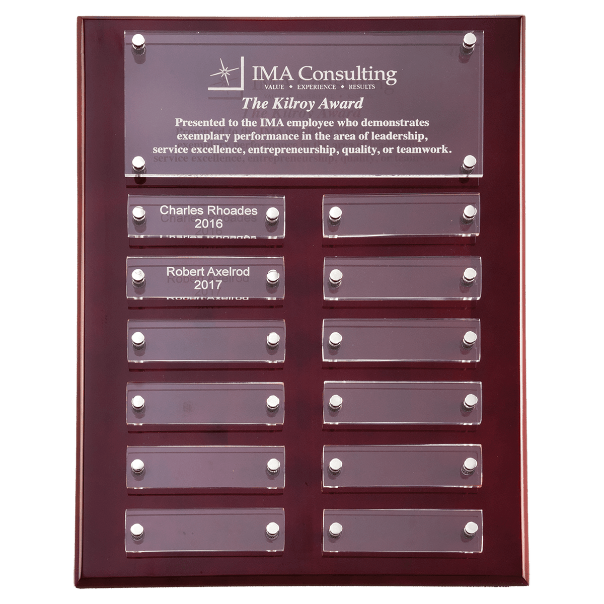High Gloss Perpetual Plaque with Acrylic Engraving Plates - Custom Engraved Plaque