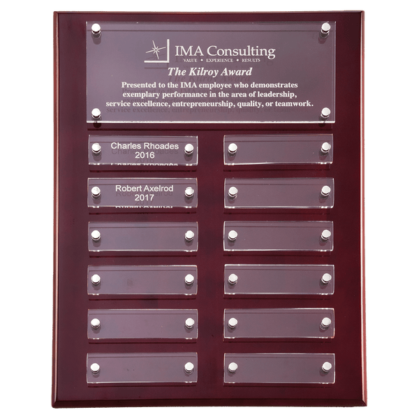 High Gloss Perpetual Plaque with Acrylic Engraving Plates - Custom Engraved Plaque