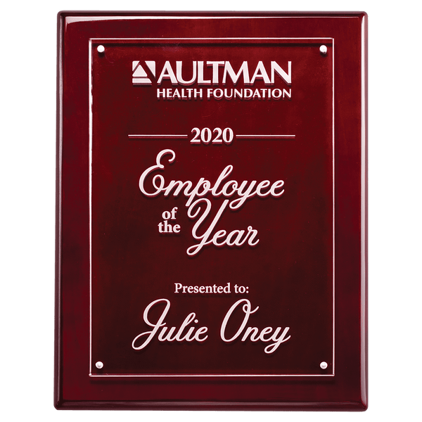 High-Lustr Plaque with Acrylic Engraving Plate - Custom Engraved Plaque