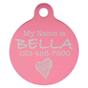 Circle-Shaped Pet Tag - Laser Engraved Pet Accessory
