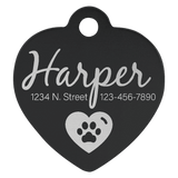 Heart-Shaped Pet Tag - Laser Engraved Pet Accessory