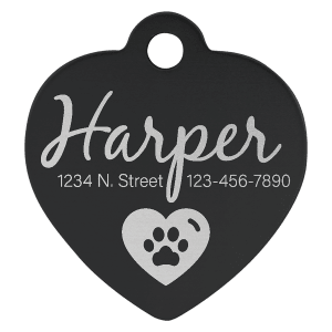 Heart-Shaped Pet Tag - Laser Engraved Pet Accessory