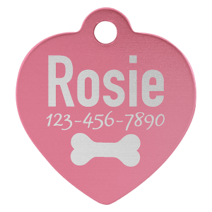Heart-Shaped Pet Tag - Laser Engraved Pet Accessory