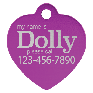 Heart-Shaped Pet Tag - Laser Engraved Pet Accessory