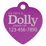 Heart-Shaped Pet Tag - Laser Engraved Pet Accessory