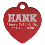 Heart-Shaped Pet Tag - Laser Engraved Pet Accessory