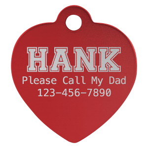 Heart-Shaped Pet Tag - Laser Engraved Pet Accessory