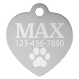Heart-Shaped Pet Tag - Laser Engraved Pet Accessory