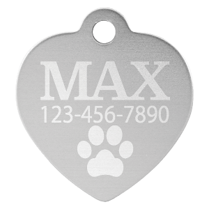 Heart-Shaped Pet Tag - Laser Engraved Pet Accessory