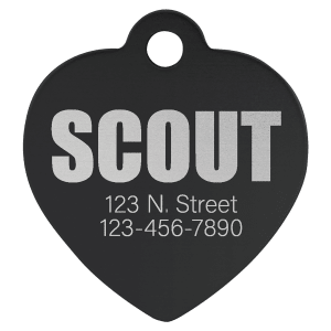 Heart-Shaped Pet Tag - Laser Engraved Pet Accessory