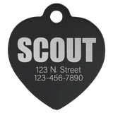Heart-Shaped Pet Tag - Laser Engraved Pet Accessory