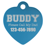 Heart-Shaped Pet Tag - Laser Engraved Pet Accessory