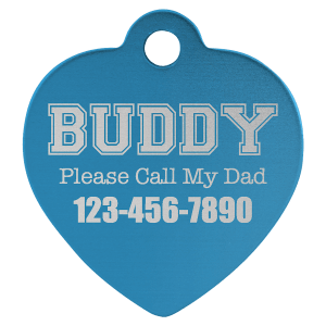 Heart-Shaped Pet Tag - Laser Engraved Pet Accessory