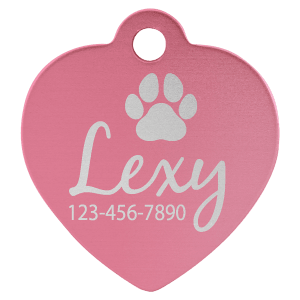 Heart-Shaped Pet Tag - Laser Engraved Pet Accessory