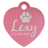 Heart-Shaped Pet Tag - Laser Engraved Pet Accessory