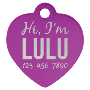 Heart-Shaped Pet Tag - Laser Engraved Pet Accessory