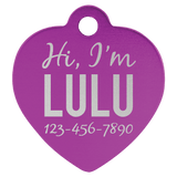 Heart-Shaped Pet Tag - Laser Engraved Pet Accessory